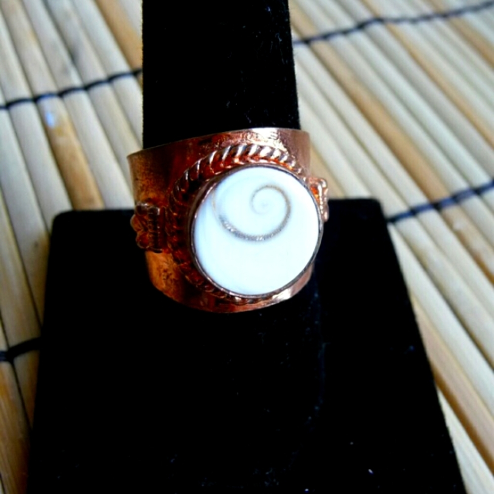 Eye of Shiva Copper Ring, ring size 9